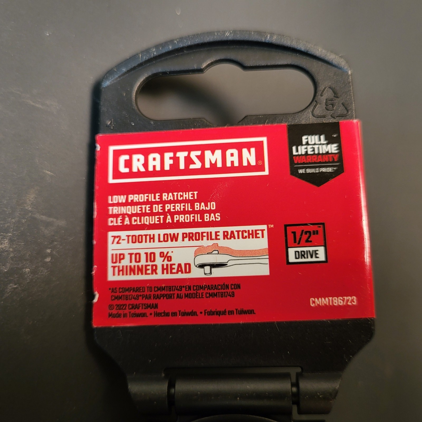 Craftsman low pro quick release 1/2” drive ratchet brand new 72 tooth cmmt86723