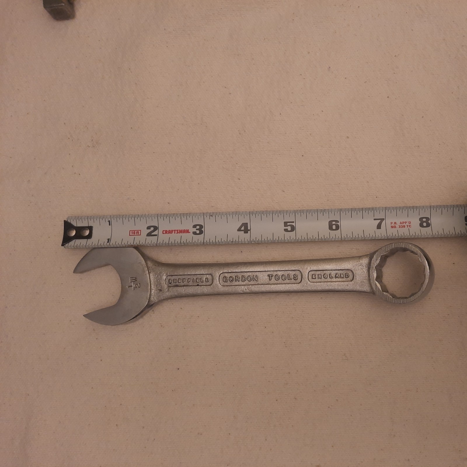 Vintage Gordon combination wrench/spanner 1/2W Sheffield England BSW. Great cond