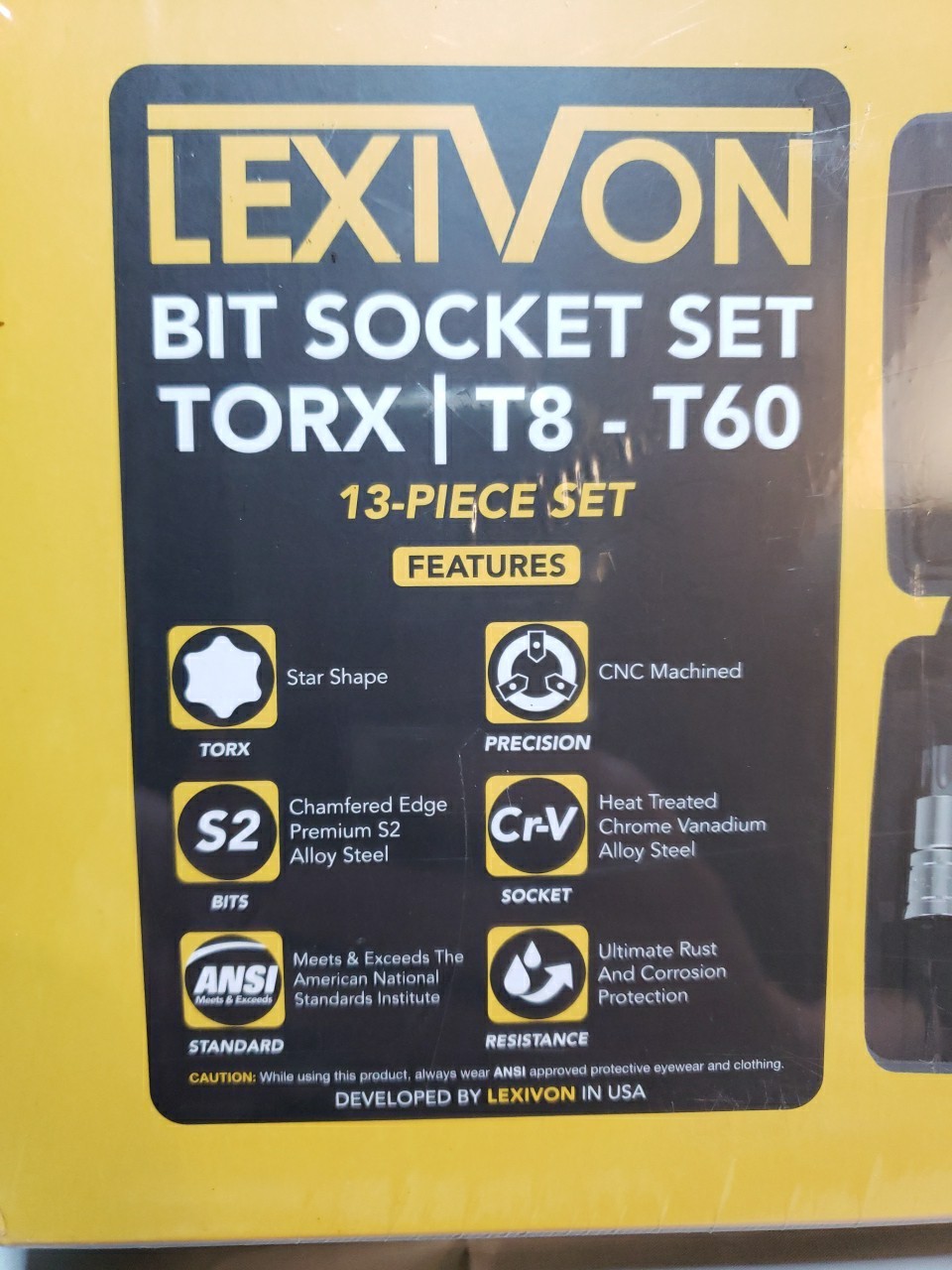 Torx Bit Socket set T8-T60 Star 13-Piece Lexivon Steel Set for Tools New Sealed