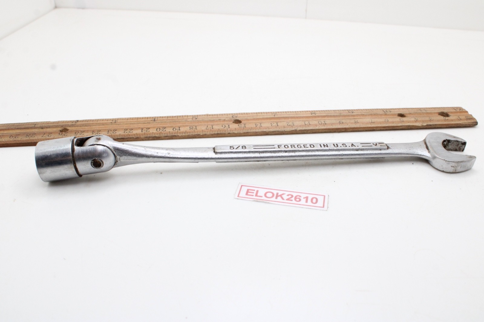 CRAFTSMAN =V= 5/8″ Flex Head Socket Open End SAE Chrome Wrench USA