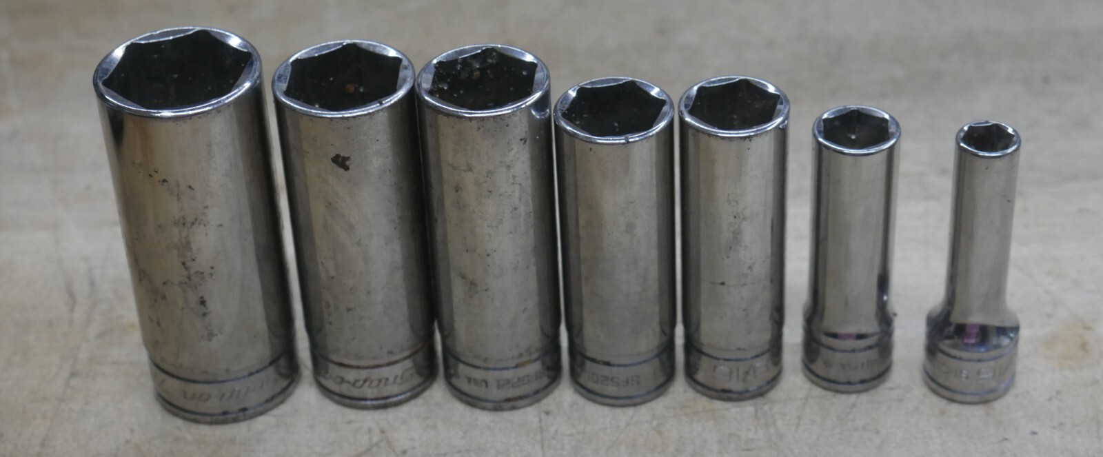 7 Snap-On Tools 7/8″ SAE /8″ Drive Standard Deep Socket SFS281 3/4 sfs241 READ
