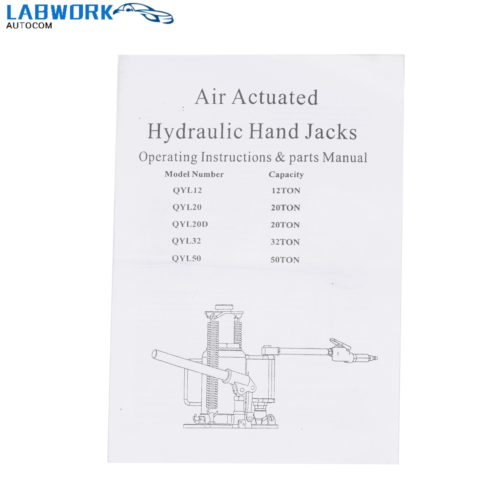 Air Hydraulic Bottle Jack 20 Ton Manual 44000lbs Heavy Duty Auto Truck RV Repair