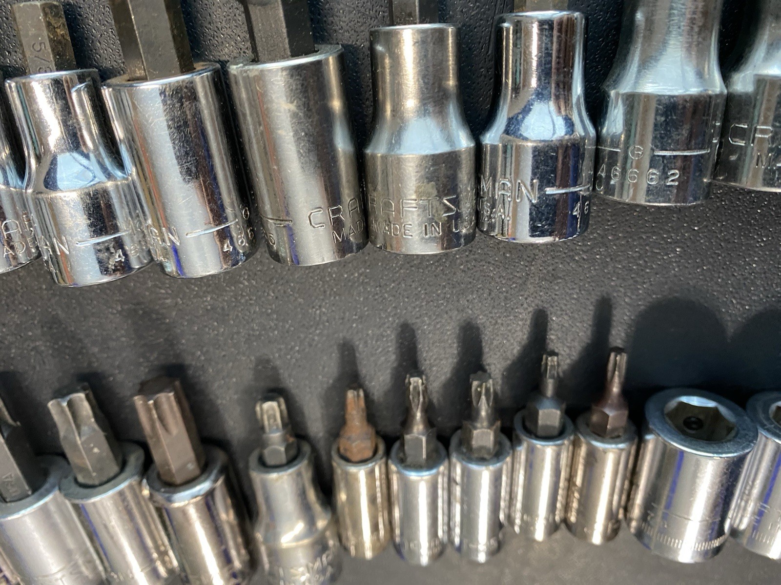 Craftsman 3/8″ 1/4” Hex/allen/ Flat/ Phillips Bit Set Mixed Lot 44 Pieces USA
