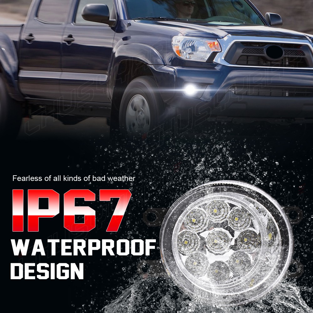 For 2006-2012 Toyota RAV4 LED Front Bumper Fog Lights Lamp w/Clear Lens PAIR