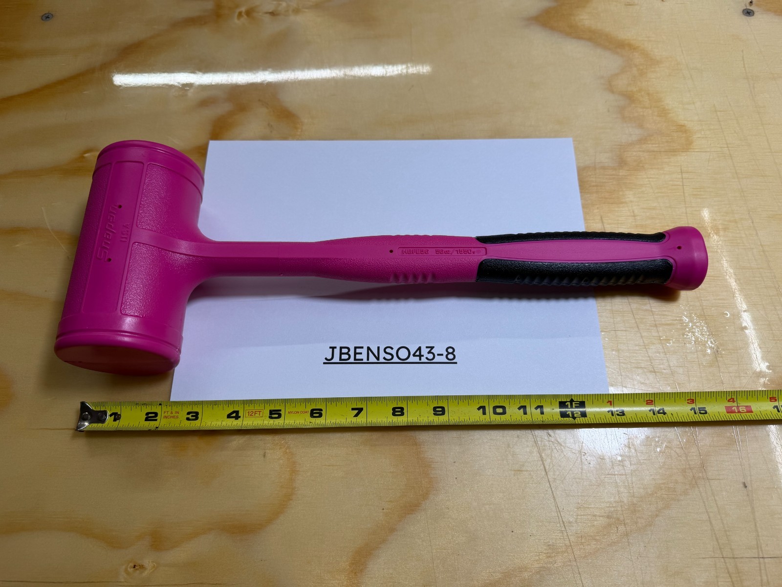 Snap-on Tools NEW ELECTRIC PINK 56oz / 1550g Soft Face Dead Blow Hammer HBFE56EP