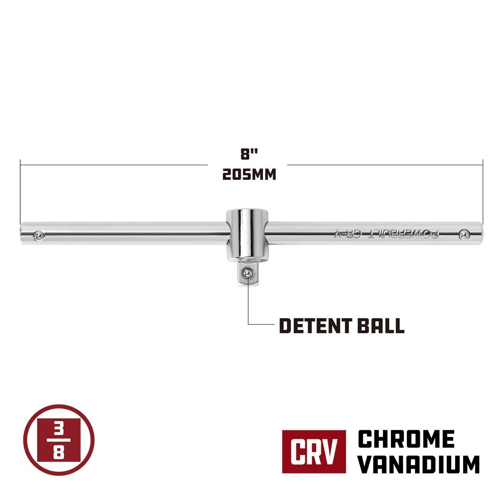 Powerbuilt 3/8 Inch Drive Sliding T-Bar – 941508