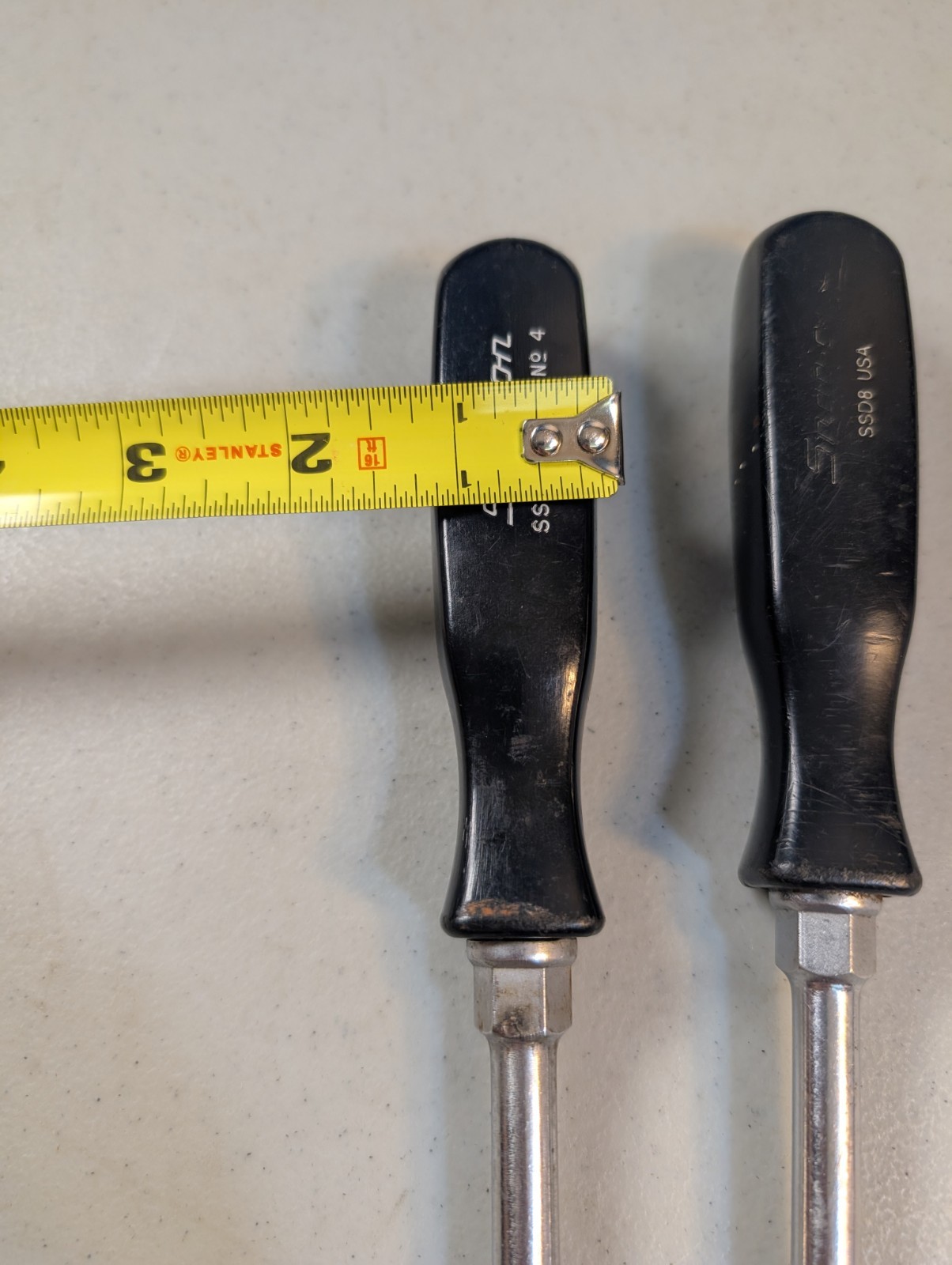 Snap-On SSDP64 #4 Phillips Screwdriver & SSD8 Flat Slotted Black Hard Handle USA