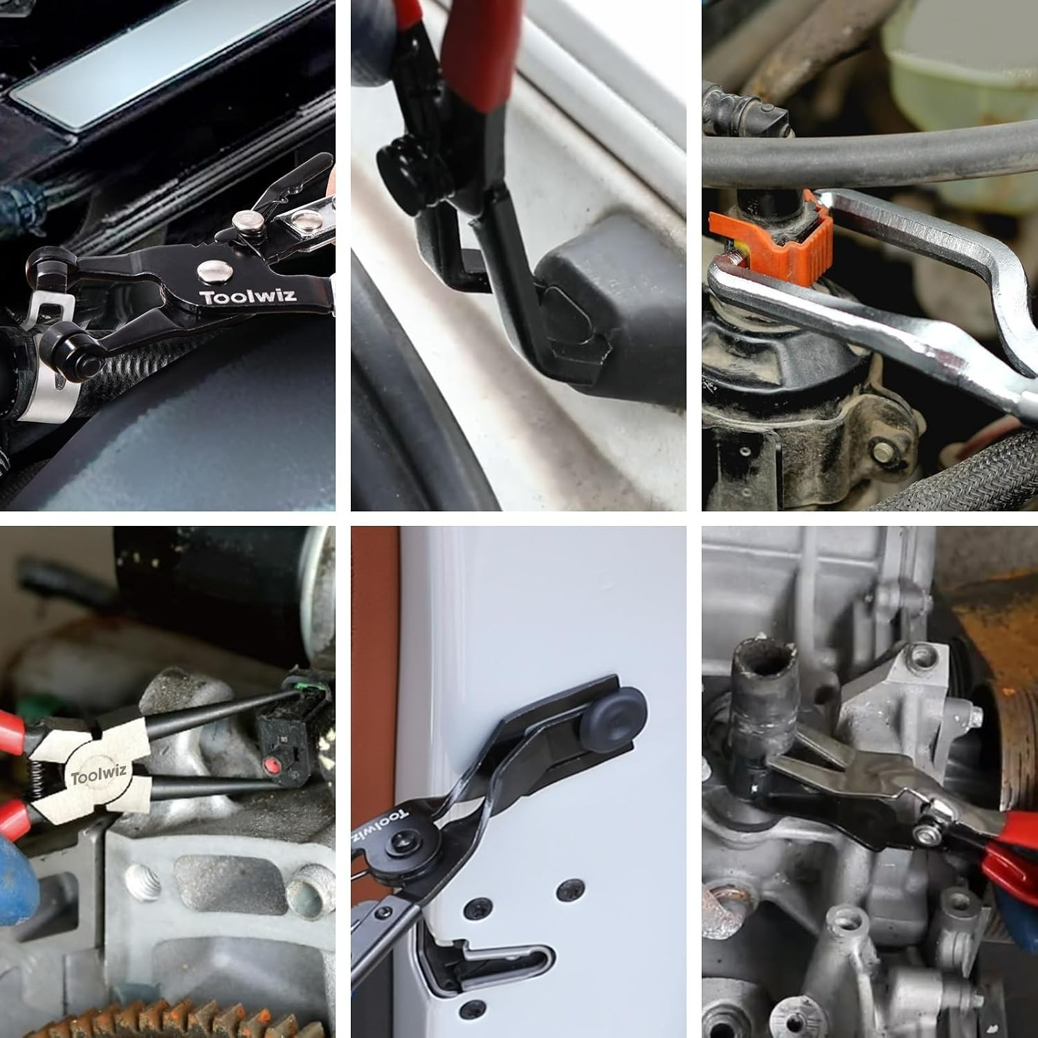 Complete Carbon Steel Fuel Line Pliers Set for Professional Mechanics – 6 Pieces