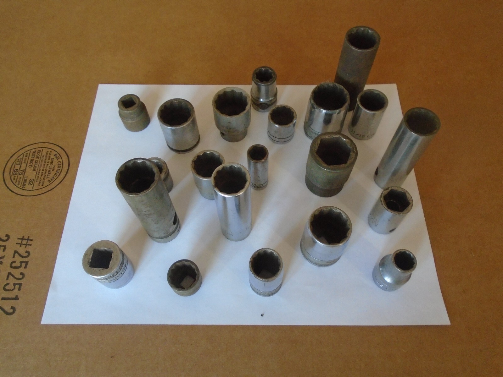 Lot of 20 Assorted Vintage Craftsman SK etc Sockets Made in USA sae 1/2 and 3/8