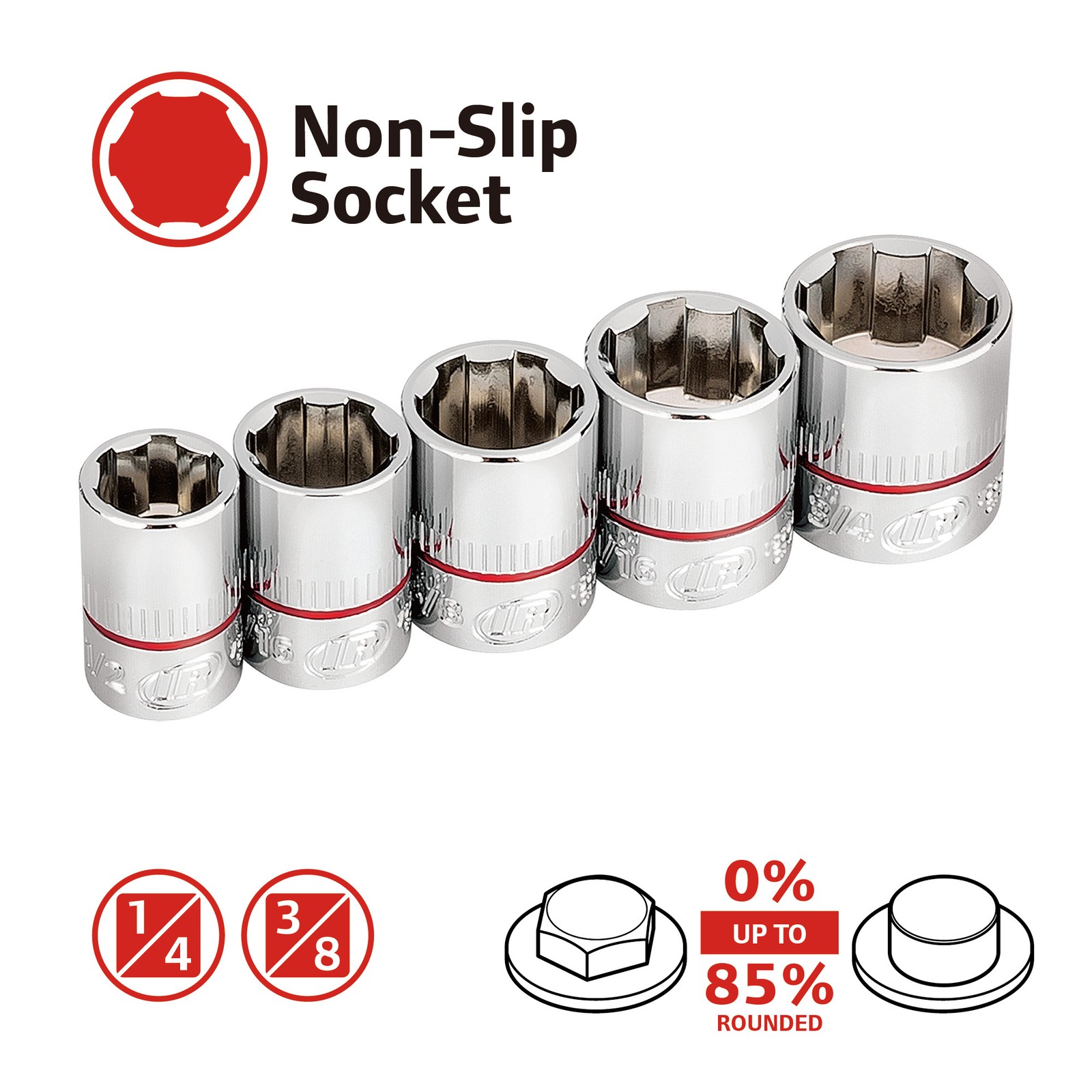 Ingersoll Rand 9 Piece Tech Solutions Metric Non-Slip Socket Set – 752039X