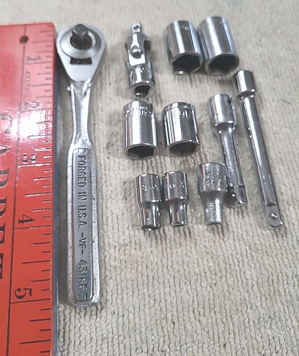 Craftsman Ratchet, Sockets 1/4″ Drive 43186 Tool Lot Par-x, Wright Etc