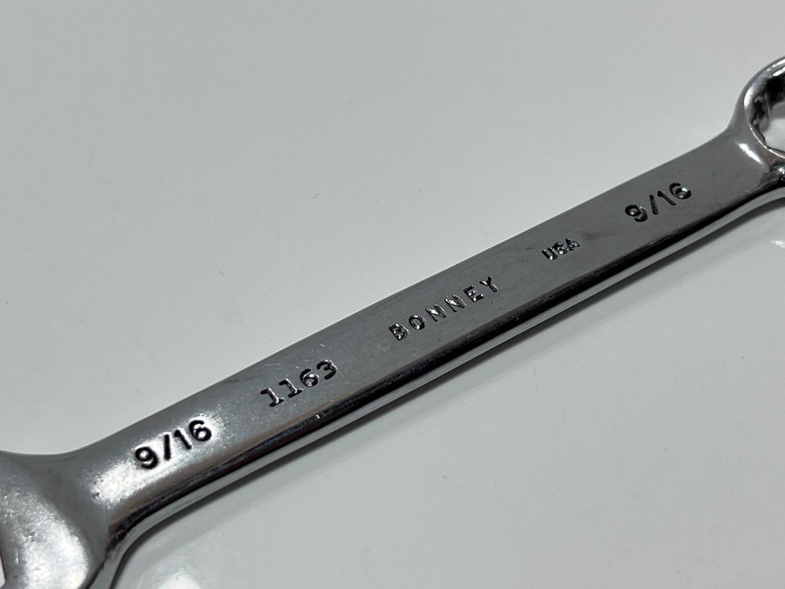 Bonney Tools USA 1163 Full Polish Chrome 9/16″ SAE Combination Wrench – 12 Point