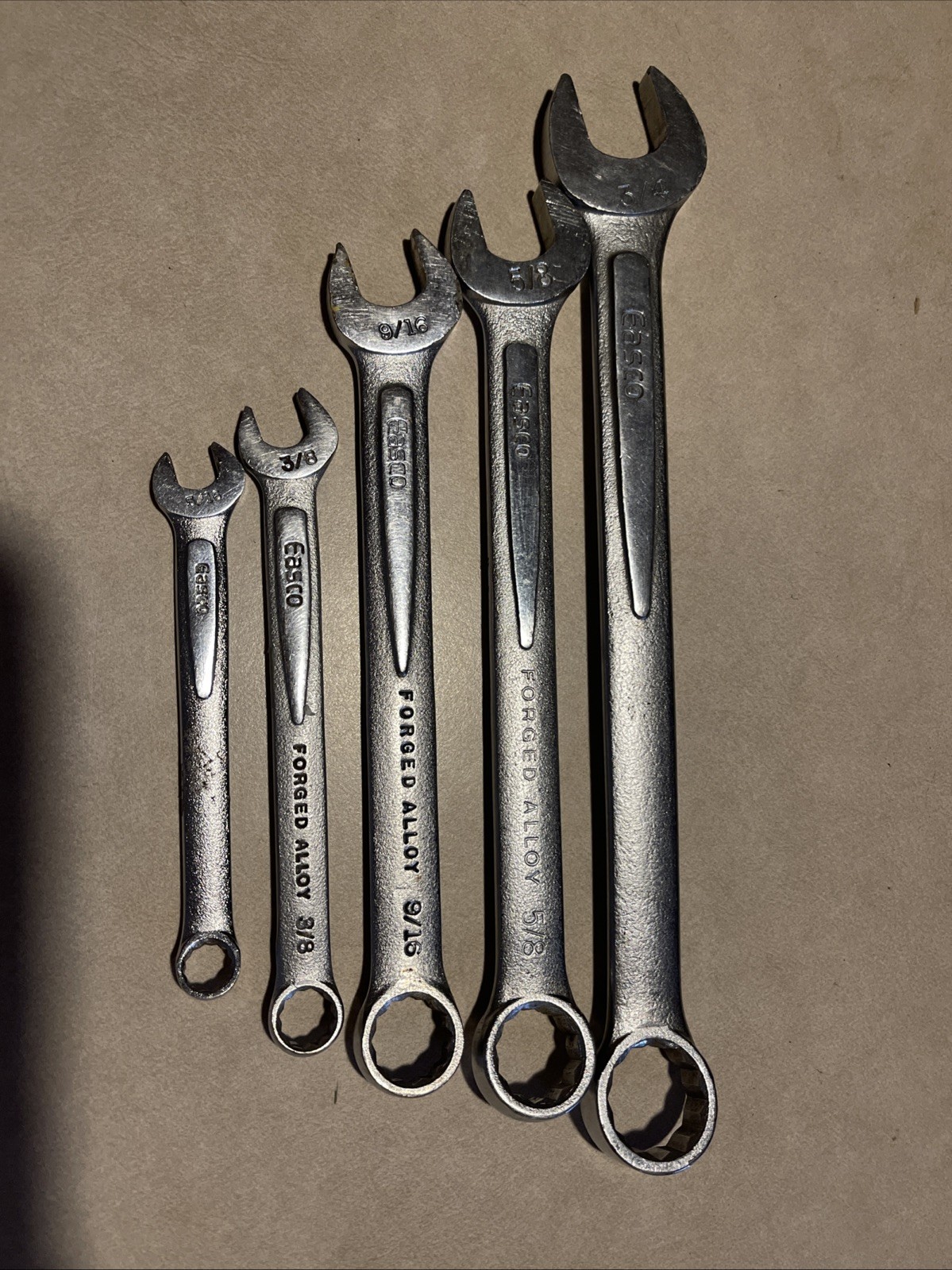 Easco Combination Wrenches 5/16 3/8 9/16 5/8 3/4 Usa Tool Lot