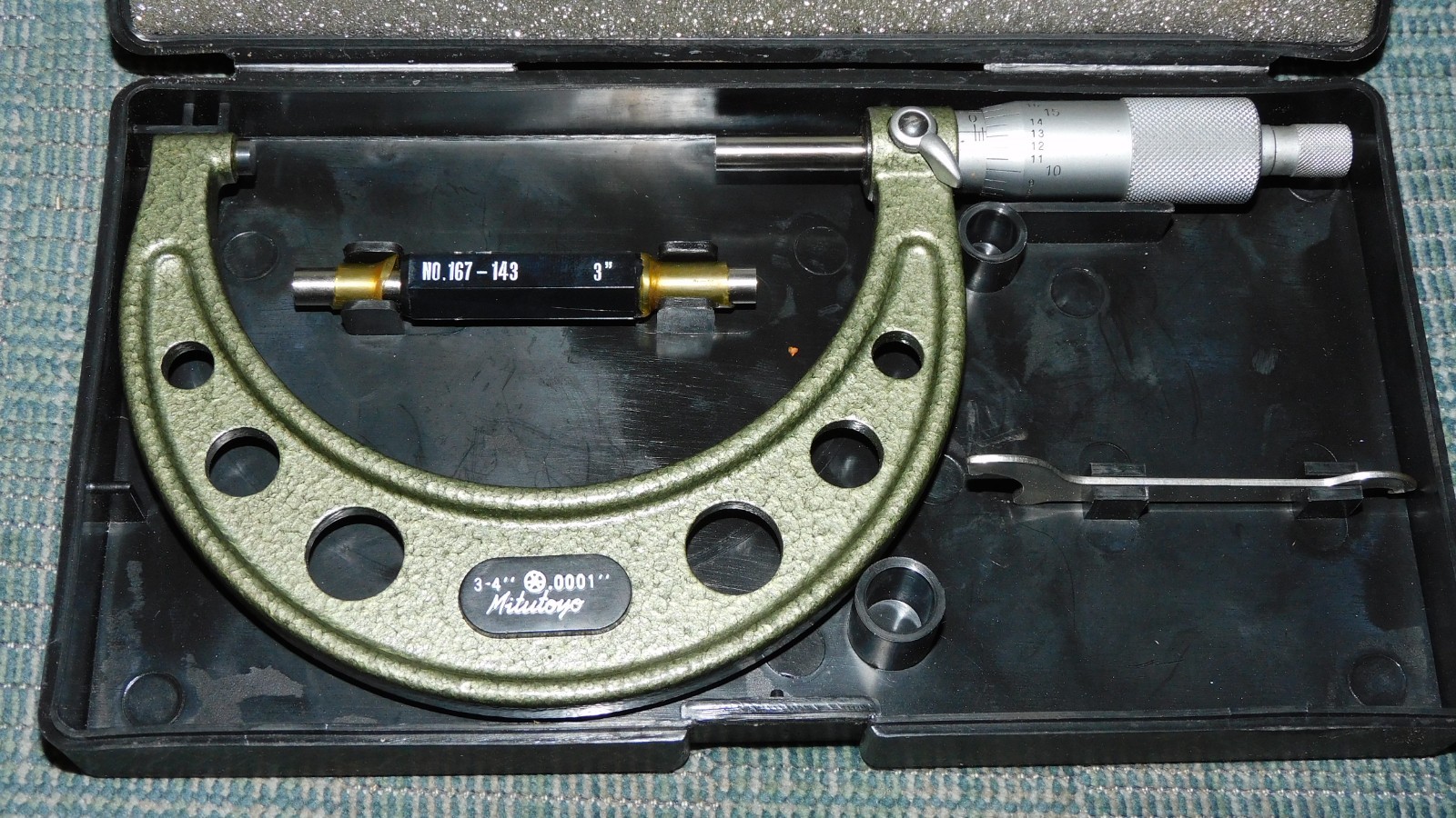 Mitutoyo 103-180 103 Series 3 to 4″ SAE Mechanical Outside Micrometer, Beautiful
