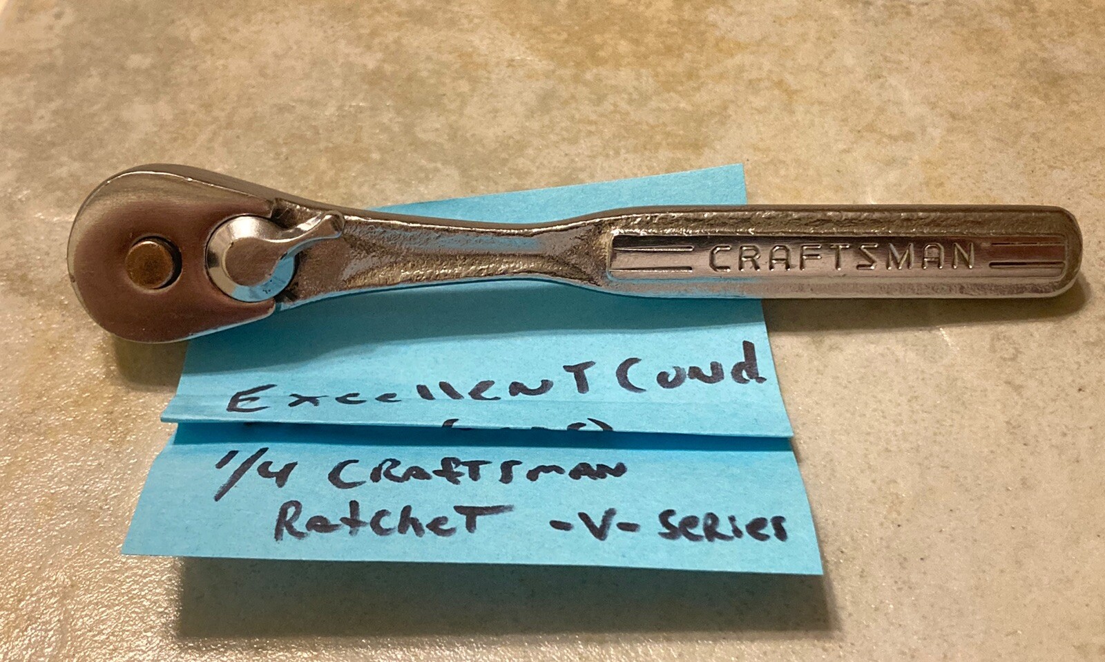 Vintage Craftsman USA 1/4″ Drive Ratchet 43185 -V- Series Excellent Condition