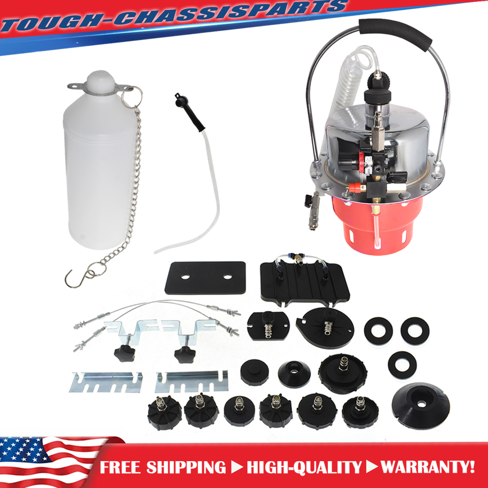 Portable Pneumatic Air Pressure Brake Kit & Clutch Bleeder Valve System Kit New