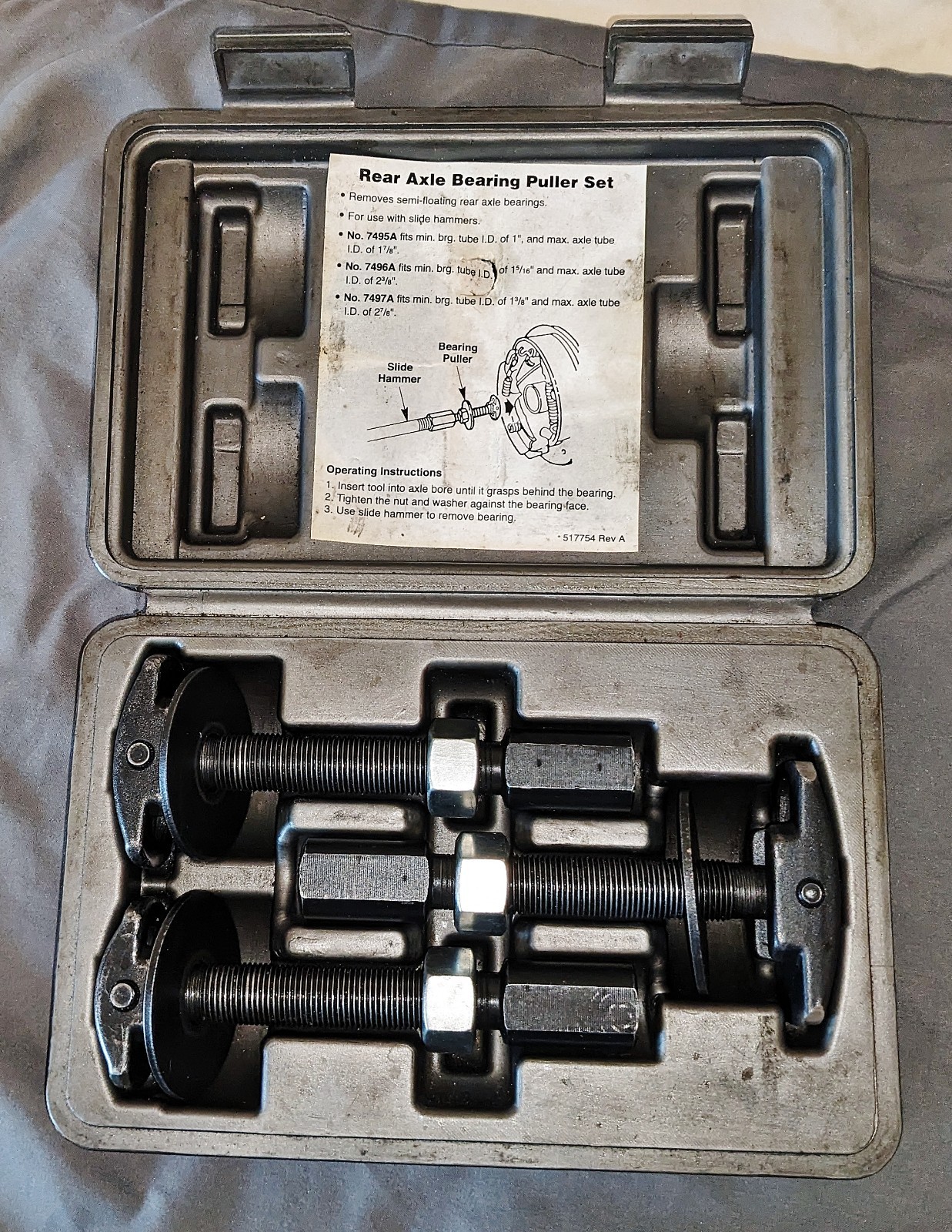 OTC 7494A REAR AXLE BEARING PULLER SET WITH BOX ONE OWNER