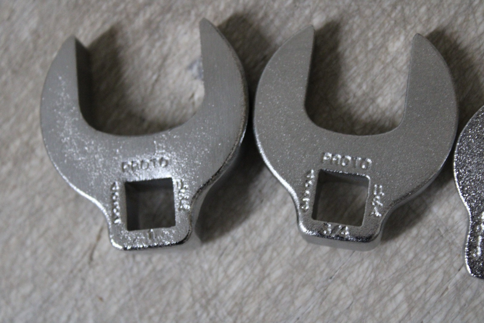 4 Piece PROTO 3/8″ drive SAE Crowfoot Wrench Set Lot USA 1» 3/4» 9/16» 1/2»