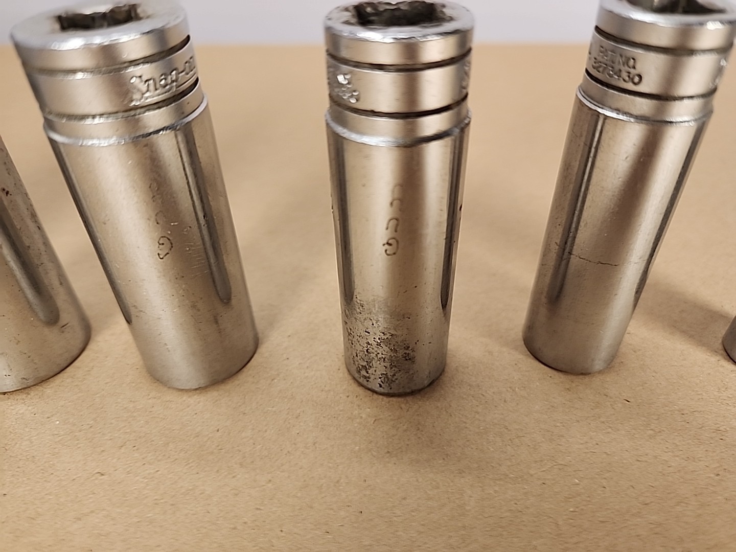 Snap On 1/2″ Drive 12-Point SAE Deep Chrome Socket S161 S241 S281 S301 S381 6pcs