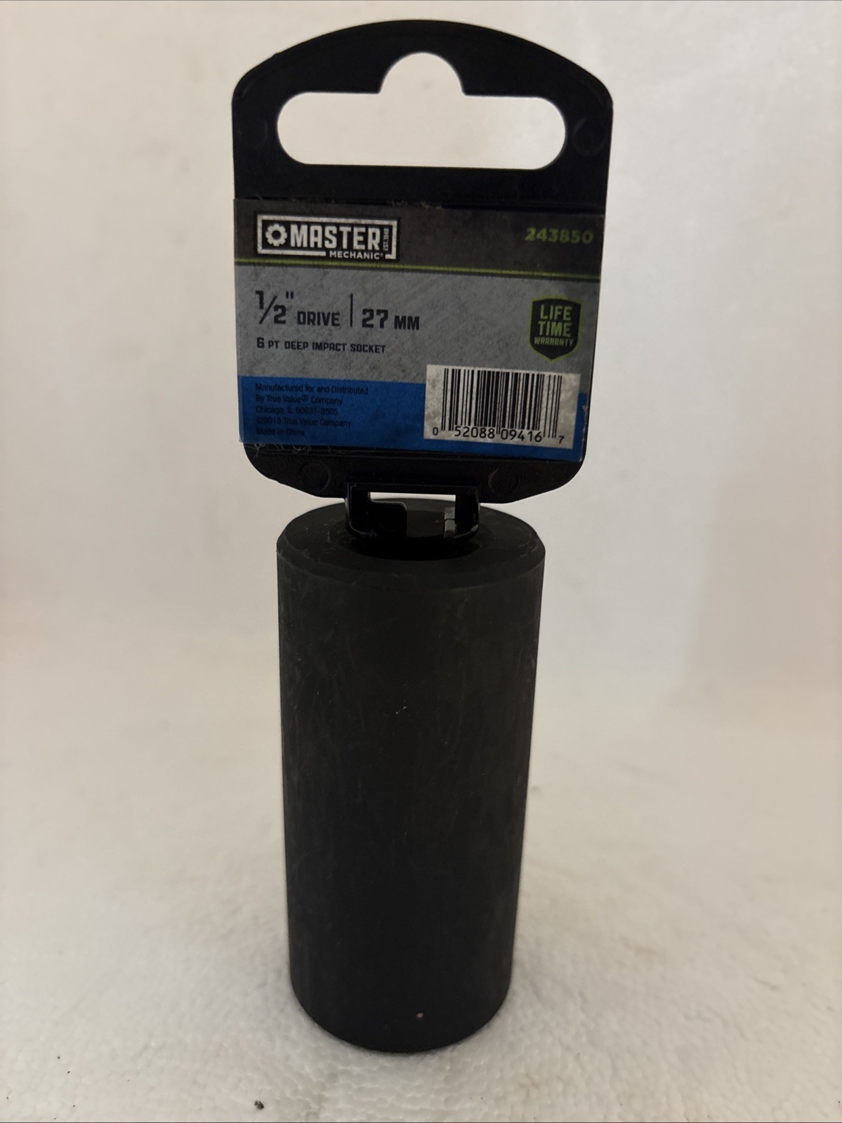 Master Mechanic 243850 1/2 in. Drive x 27mm 6 Point Deep Impact Socket NEW