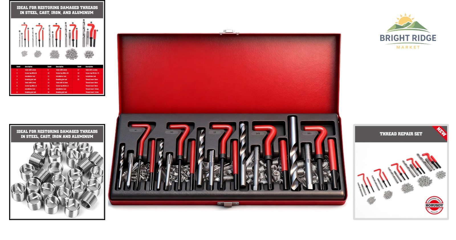 All-Inclusive Helicoil Set for Automotive Repairs and Rethreading Applications