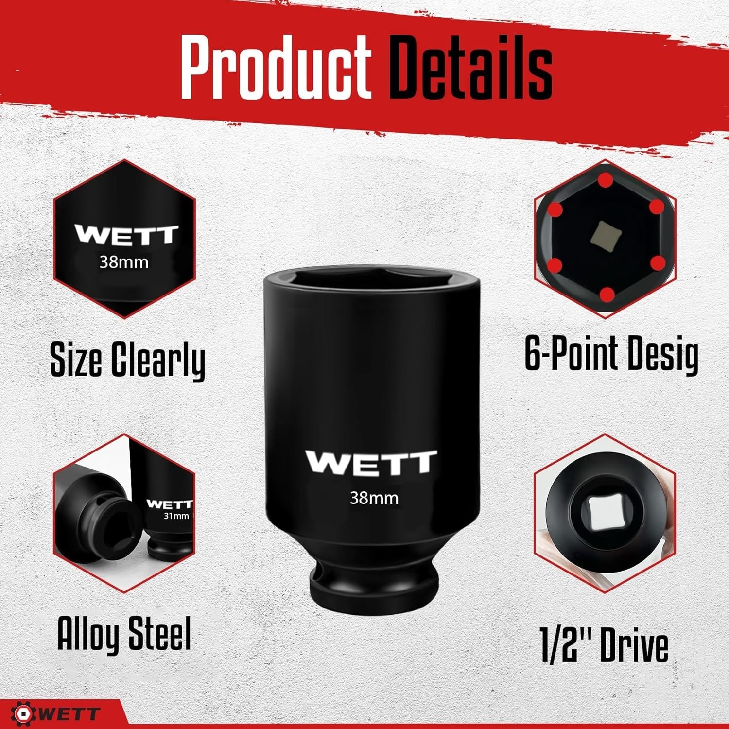 11-Piece 1/2″ Drive Impact Socket Set | Chrome Vanadium for Superior Durability