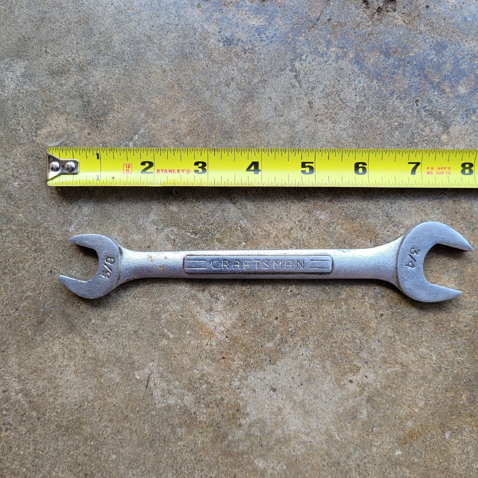 Vintage Craftsman 44582 Double Open End Wrench 5/8 X 3/4 V Series USA