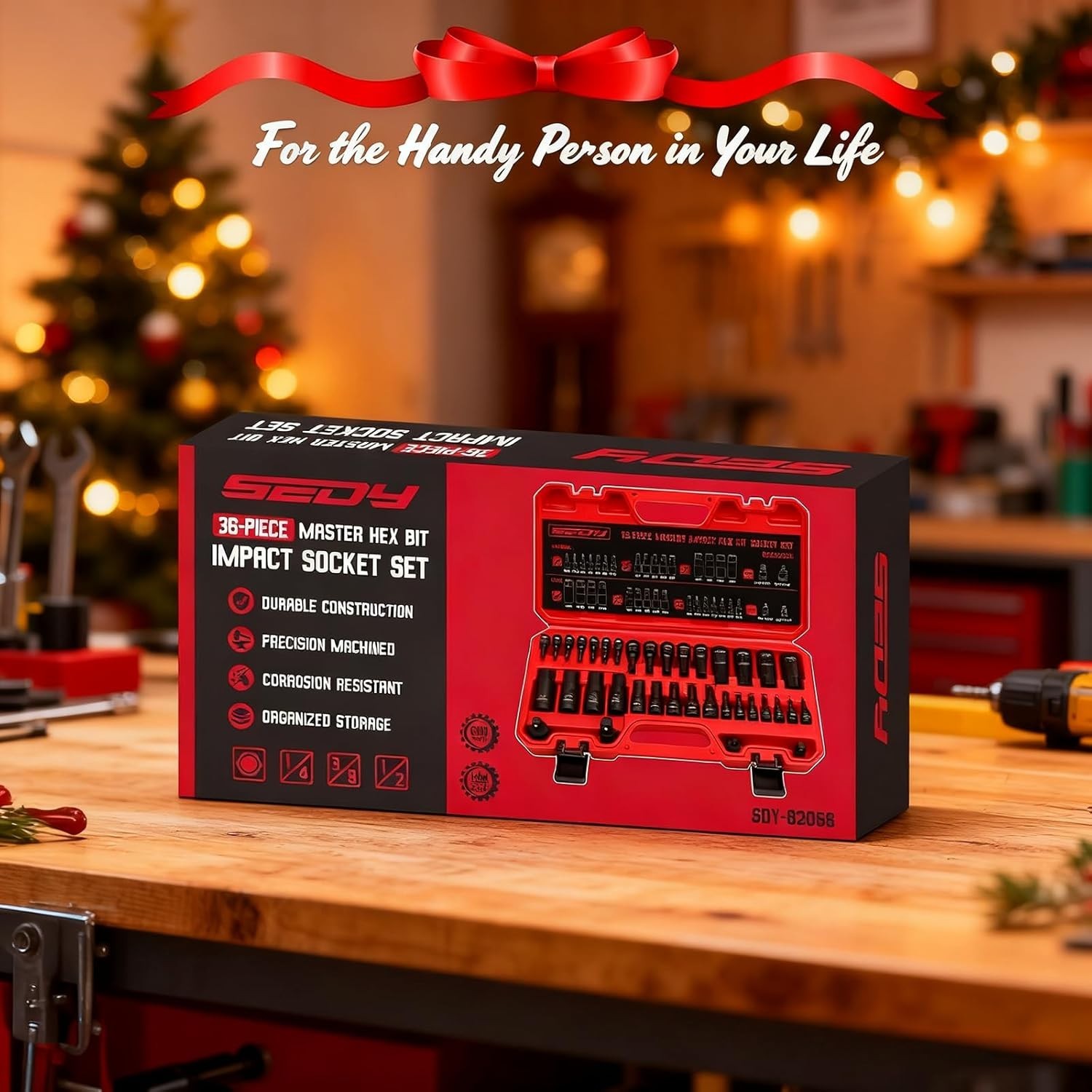 Durable 36-Piece Allen Impact Socket Set – Complete with Storage Case & Adapters