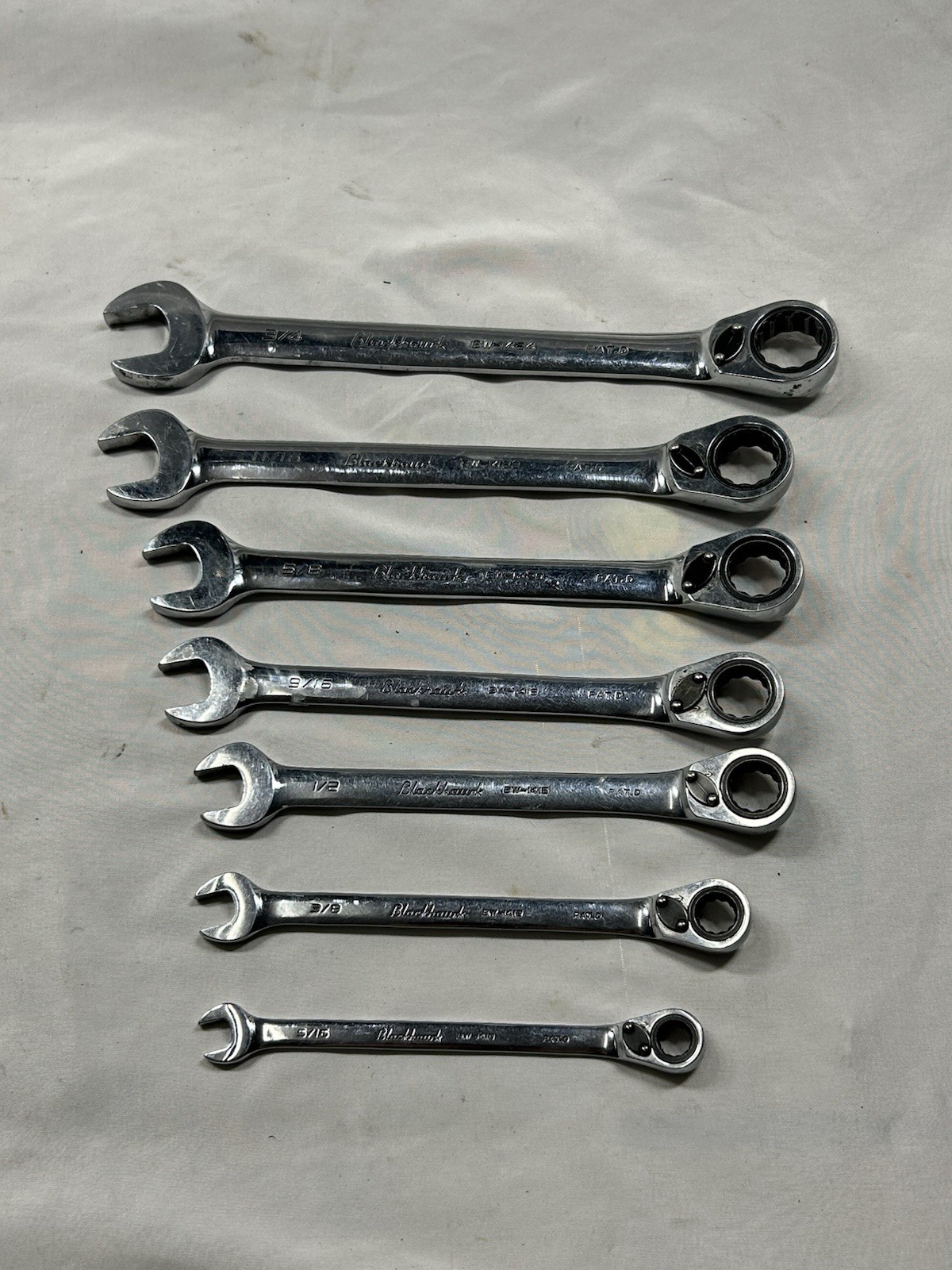 Blackhawk by Proto BW-1408 7pc Saw reversible ratcheting combination wrenches