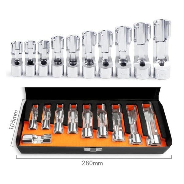 1019mm Fuel Line Socket Wrench Set for Diesel Injectors with 10pcs Sockets
