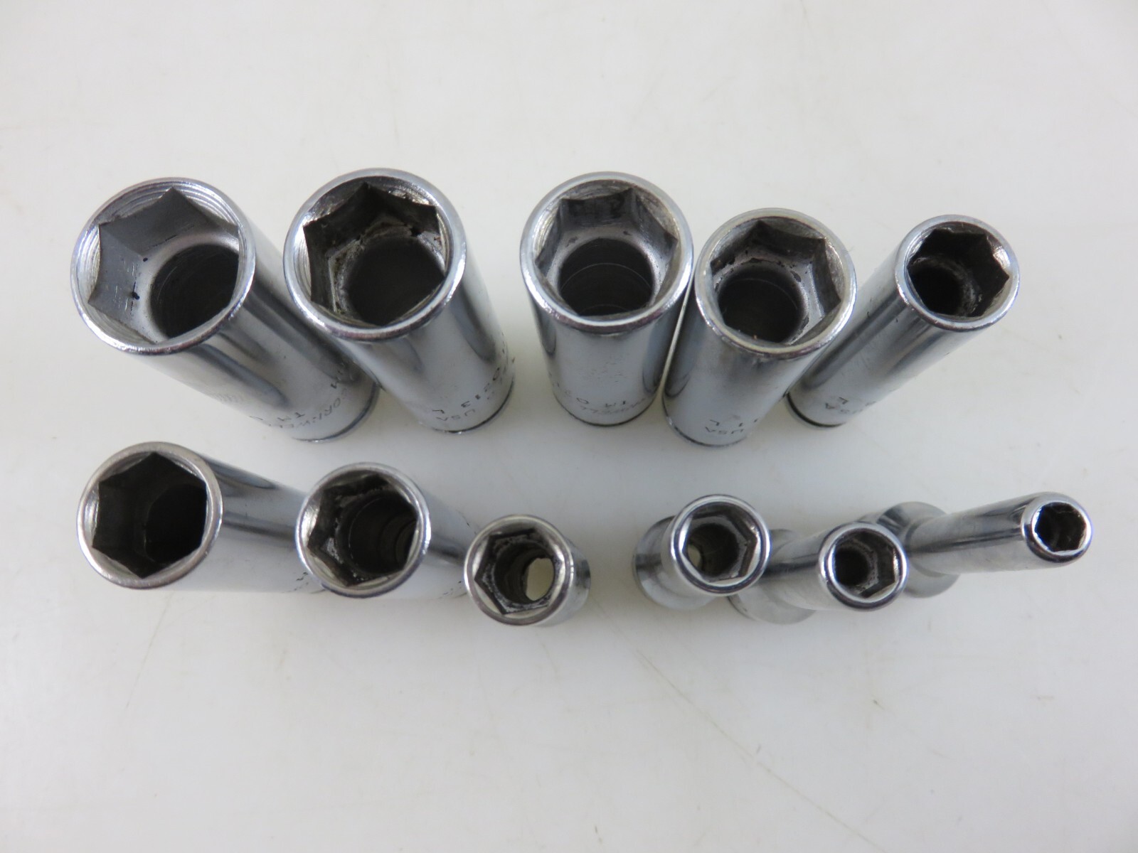 Cornwell TM 1/4″dr. METRIC Deep Socket Set 4mm-14mm 6pt 11pc w/Rail Made In USA