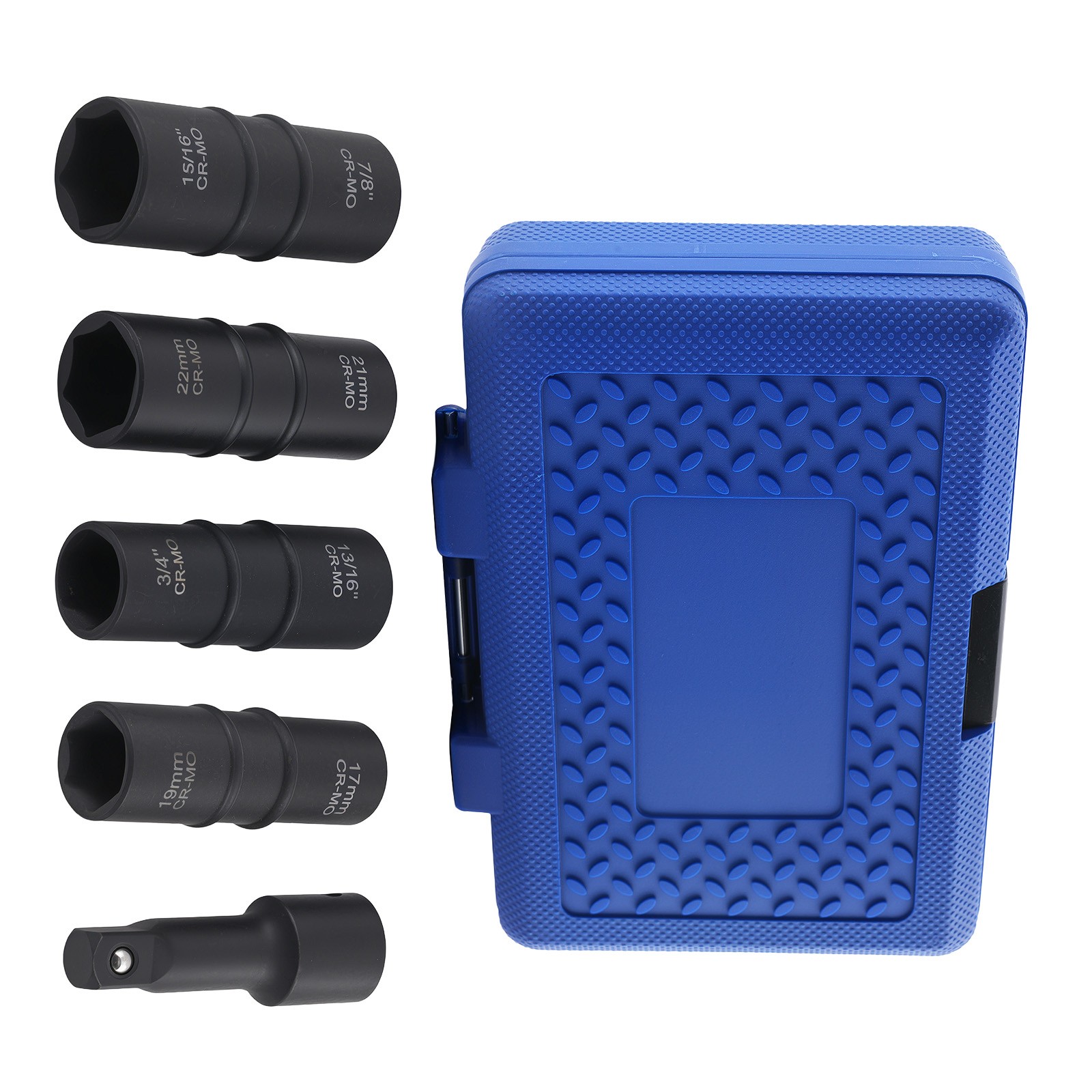 5PC 1/2″ Impact Flip Socket 17mm 19mm 21mm 22mm 3/4″-15/16″ Set with Bar
