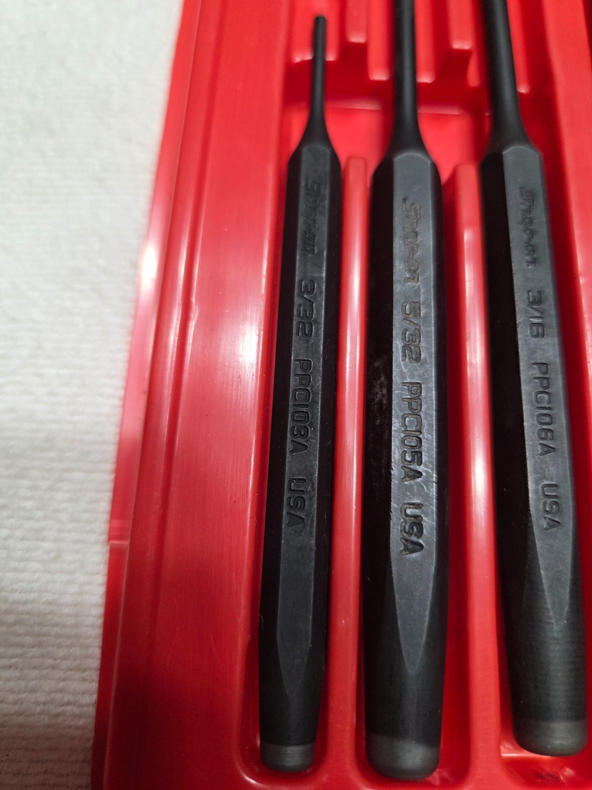 SNAP ON 11 Piece Punch and Chisel Set w/ Plastic Tray. PPC710BK NEW. Missing 1