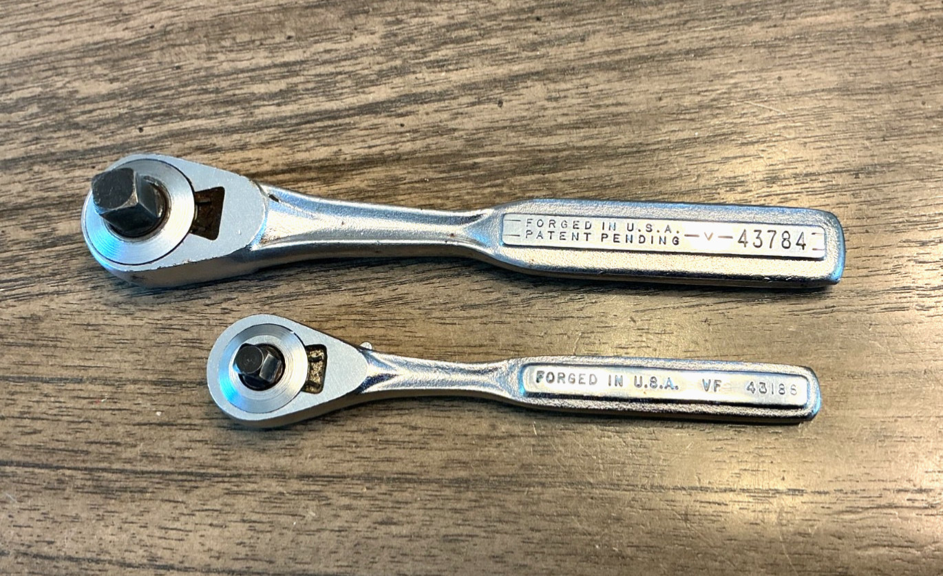 CRAFTSMAN pair (2) quick release ratchets.7″ 3/8″ dr,5″ 1/4″ drive. -V-,-VF-