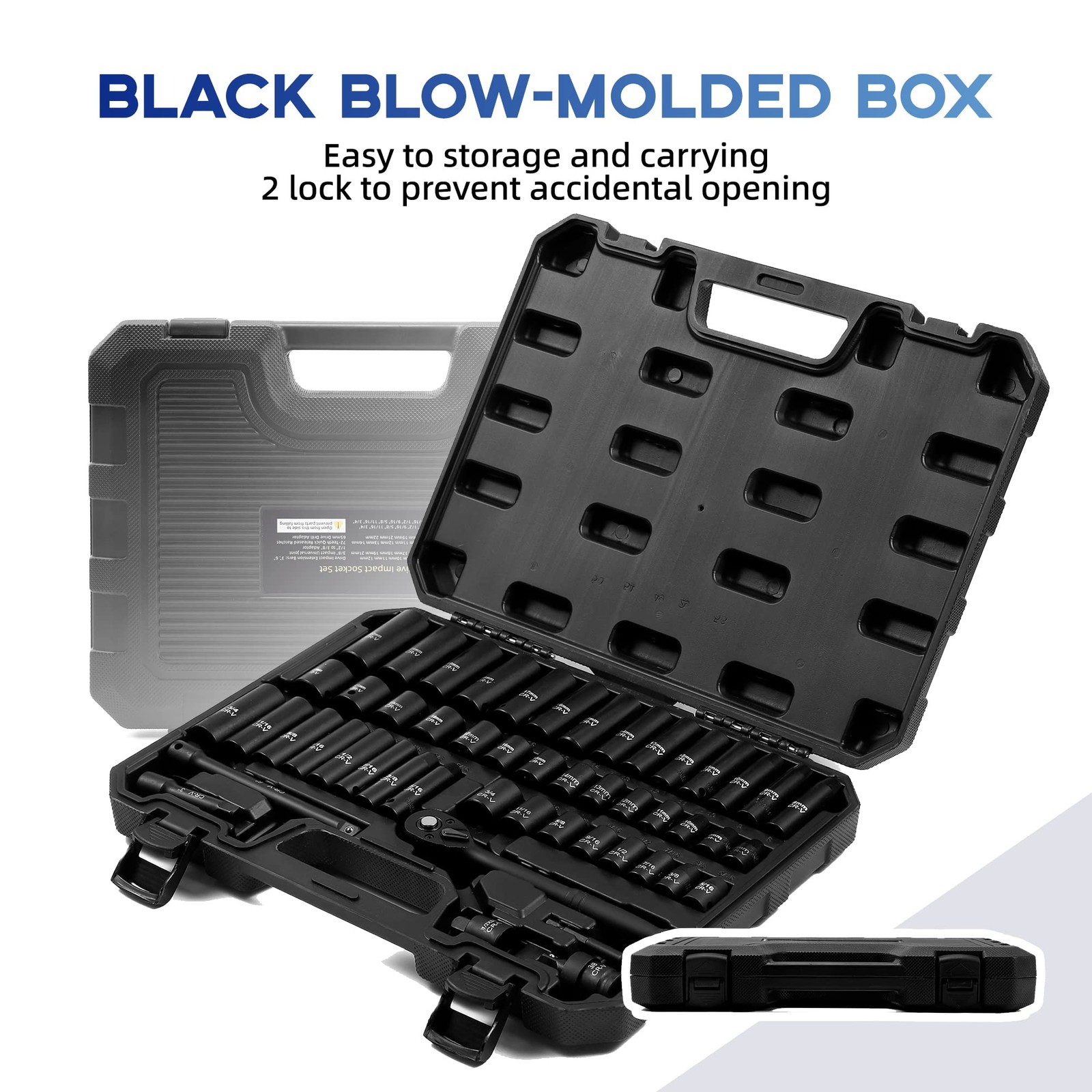 Reniteco 50-Piece 3/8″ Drive Socket Set, SAE 50 PCS & Metric