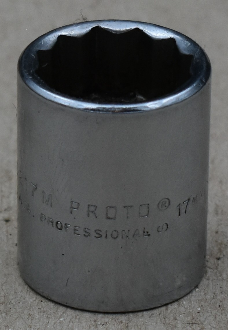 PROTO PROFESSIONAL 5217M, 17MM METRIC, 3/8″ DRIVE, 12-POINT, CHROME SOCKET
