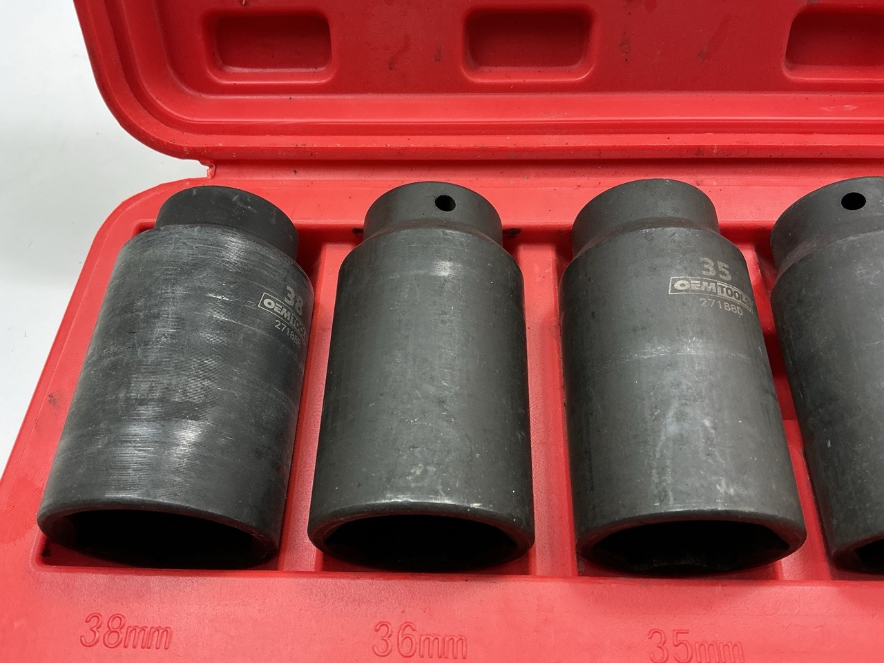USED #23 OEM Tools 27188 Axle Nut Socket Set – 9 Piece 6 Pt 1/2 Drive Impact