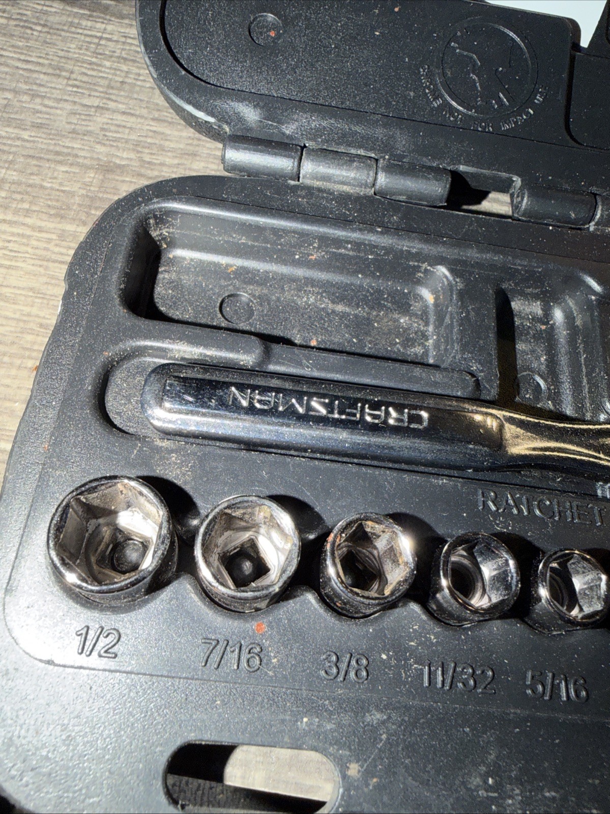 Sears Craftsman USA 11-piece 1/4″ Drive Socket Wrench Set Case, 9-34860