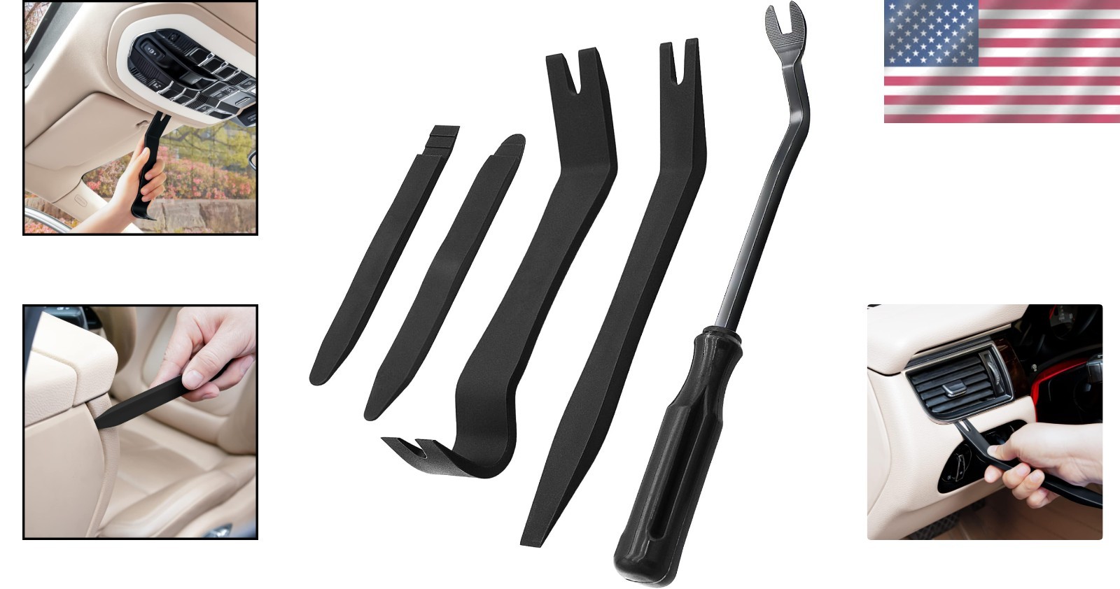 5-Pc Auto Body Repair Tools: Effortless Clip Remover Set with Ergonomic Handles