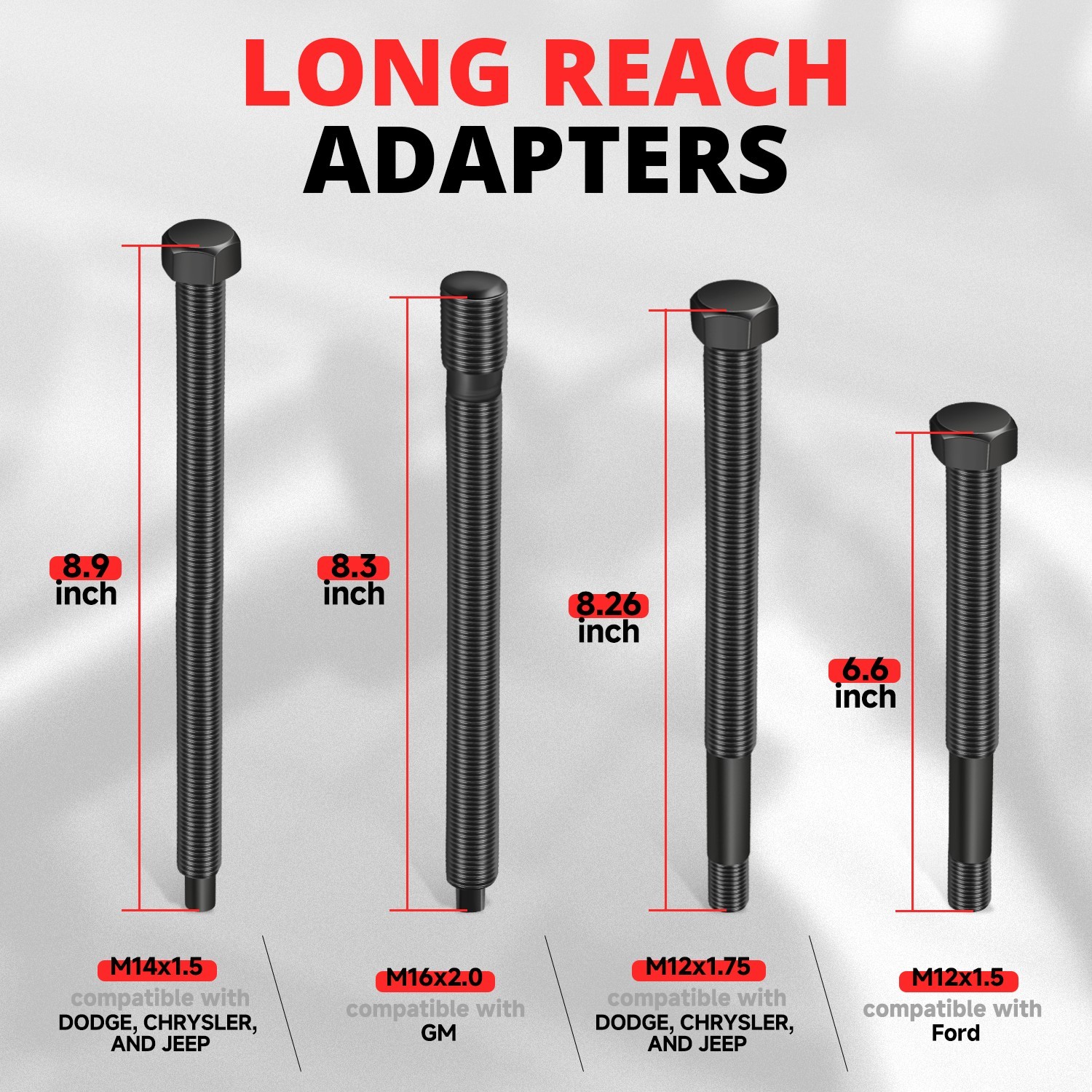 For Dodge/Chrysler Ford GM 5Pcs Long Reach Harmonic Balancer Installer Tool Kit