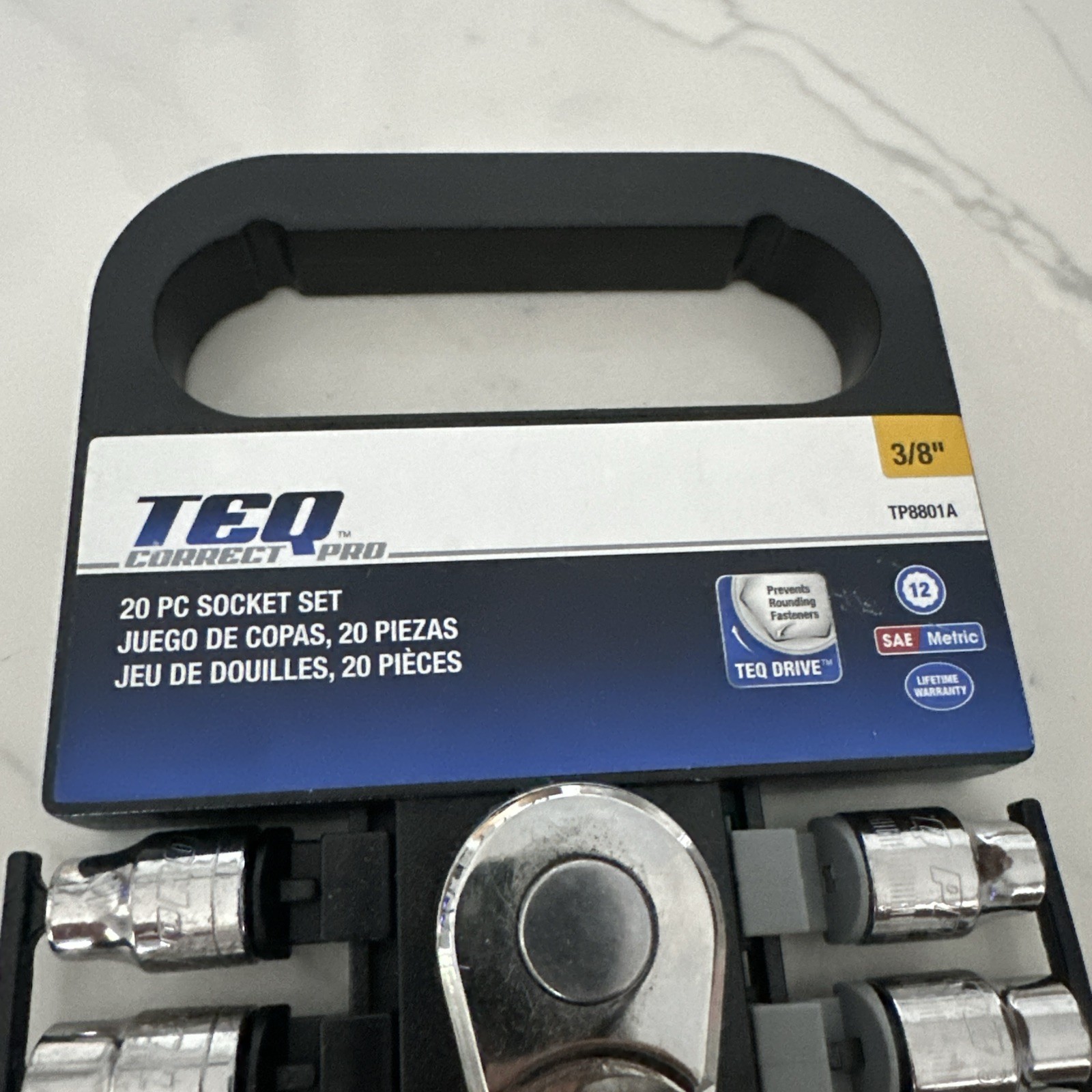 TEQ Correct Pro By Gearwrench 3/8” Socket Set 20Pc. SAE/MM 12 pt 8801A New