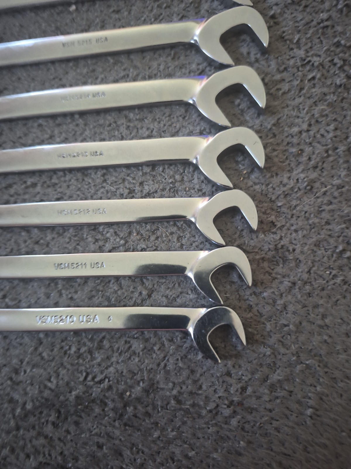 Snap-On 7pc Metric 30°/ 60° Four-Way Angle Open-End Wrench Set (10-15 and 17)(A)