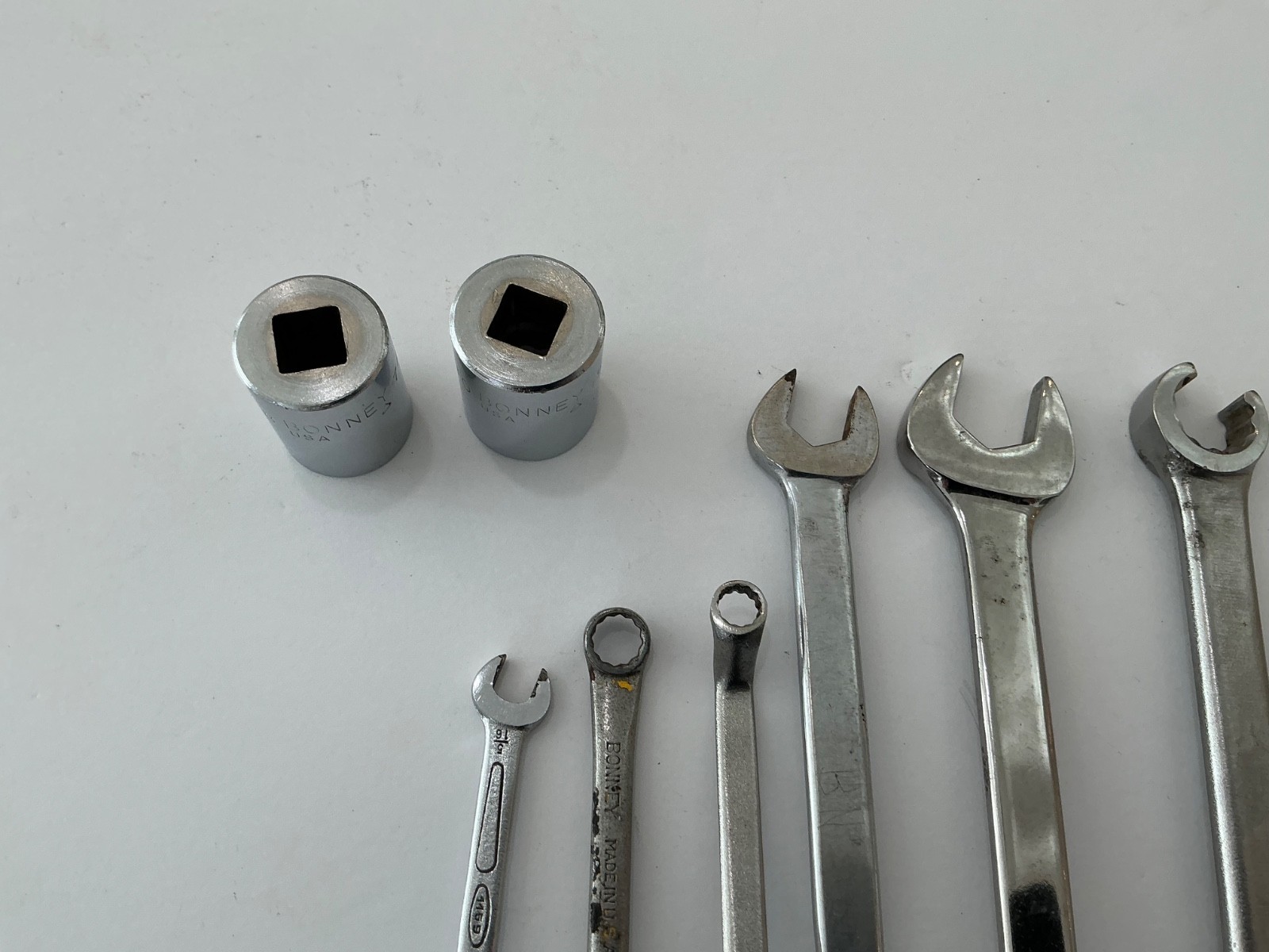 Asst. Bonney wrenches & sockets 8 pieces USA made all for $40