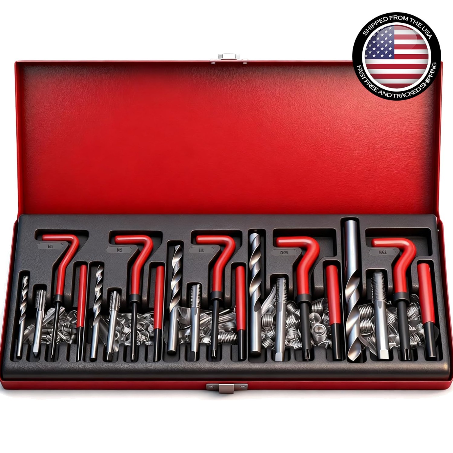 Metric Helicoil Thread Repair Kit 131-Piece M5 M12 Automotive Engine Spark Plug