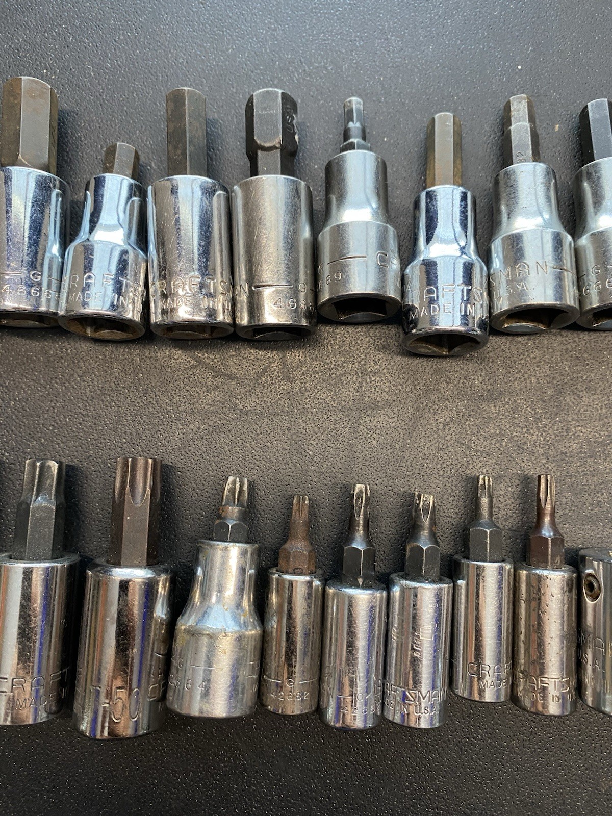 Craftsman 3/8″ 1/4” Hex/allen/ Flat/ Phillips Bit Set Mixed Lot 44 Pieces USA