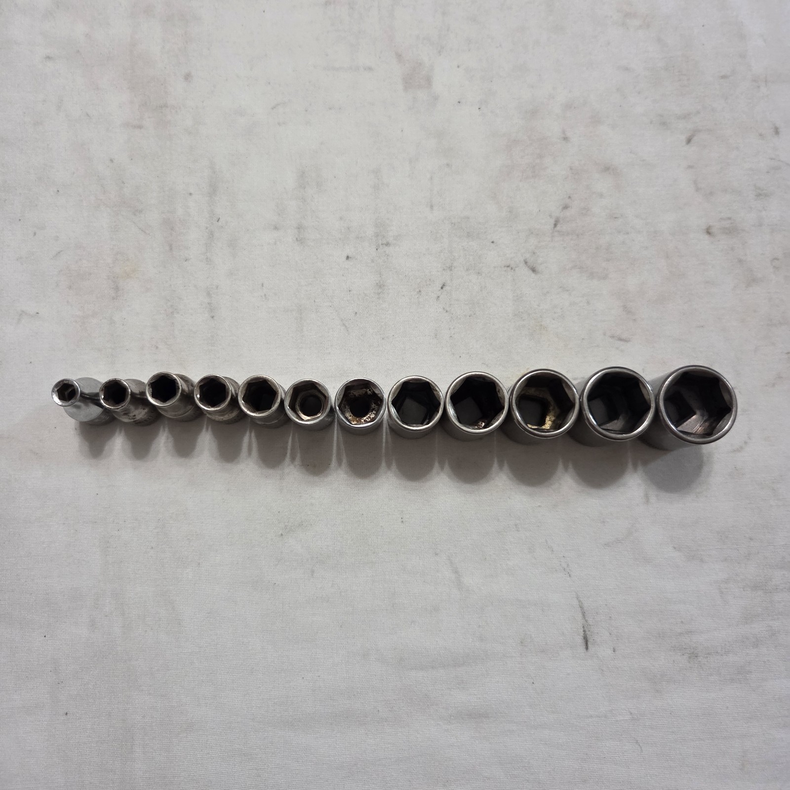 Craftsman 11pc Metric 4mm-14mm 6Pt Shallow Socket Set 1/4″ Dr G,G1,G2 Series USA