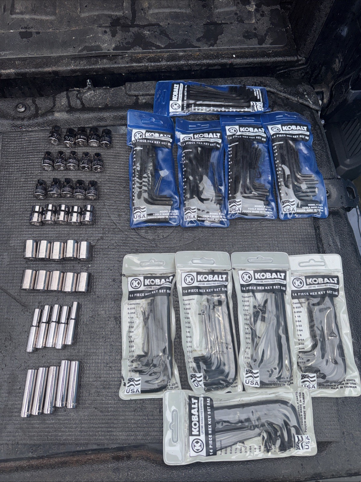 180pc Kobalt Tools USA Hex Key & Huge Socket Lot 10mm SAE Metric Danaher Made