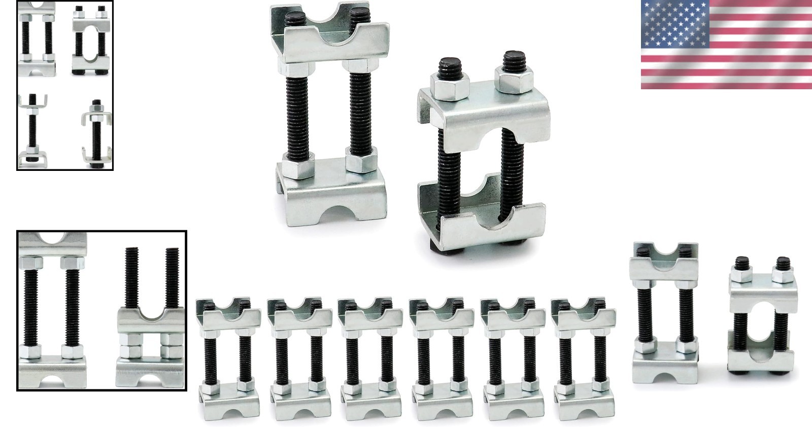 8 Pack 2-Way Adjustable Spring Spacers – Universal Steel Coil Spring Compressors