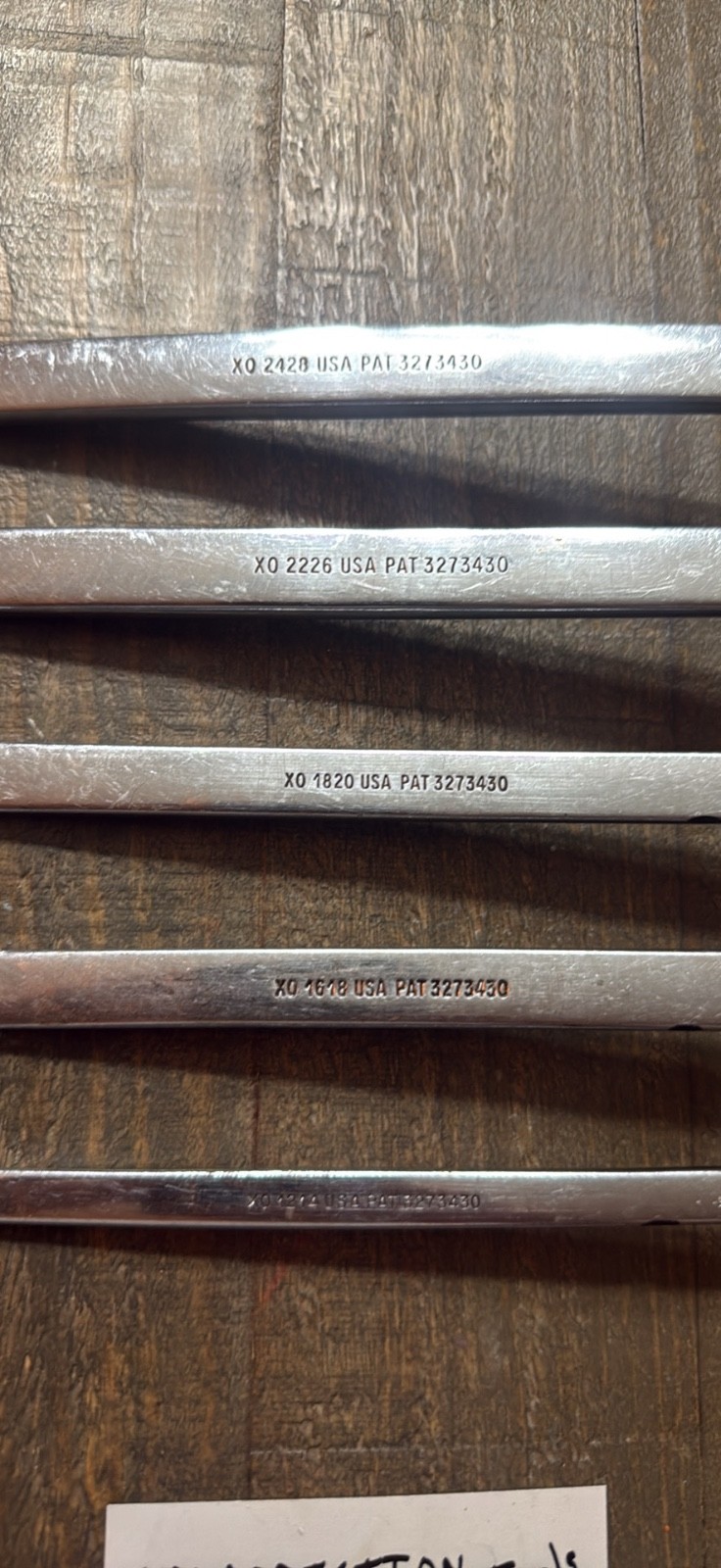 Snap on XO double box off set wrench set no owner markings