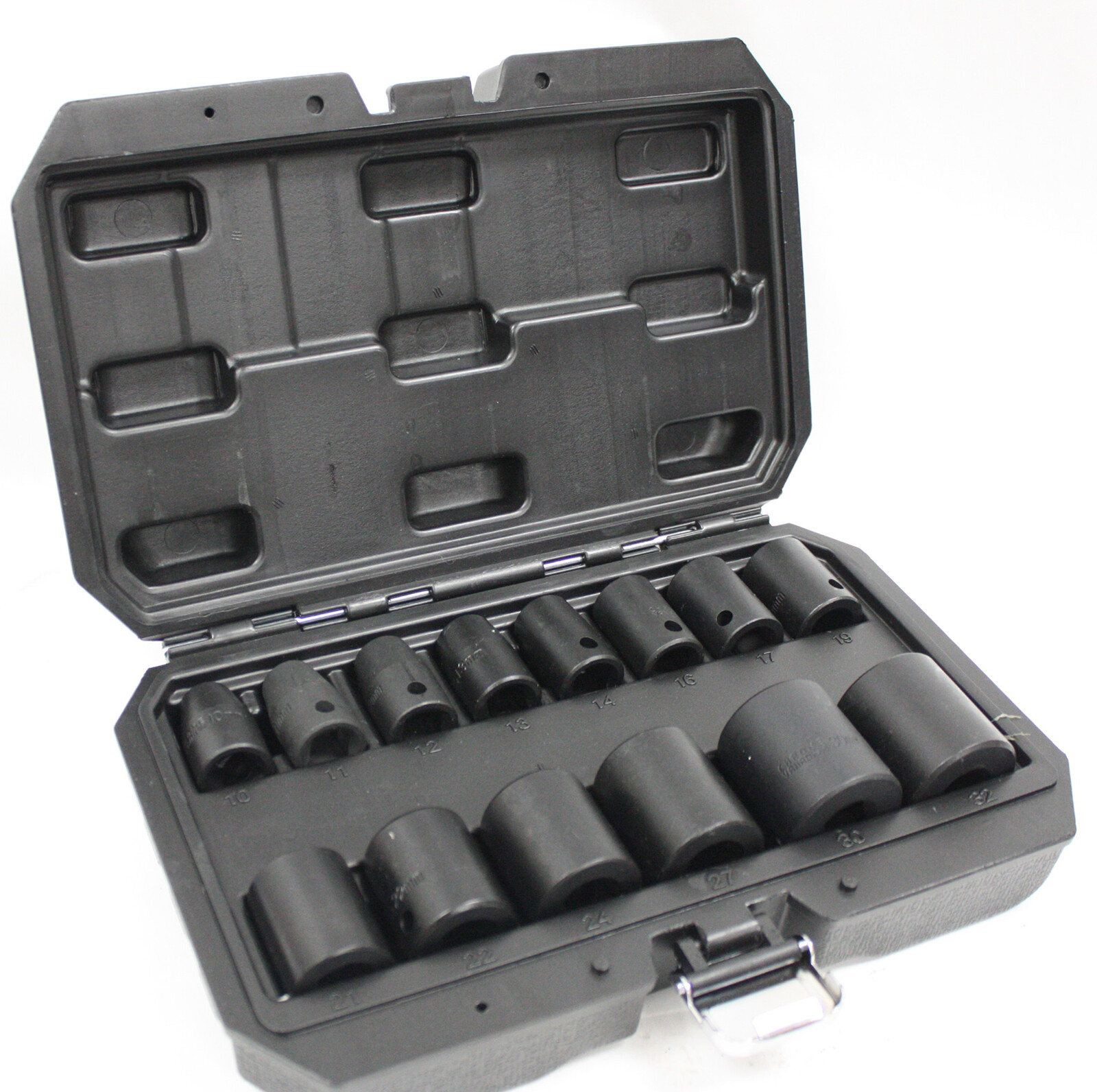 14 pcs Shallow Metric Impact Sockets set 6 Point 1/2″ Dr. CRV 10mm ~ 32mm